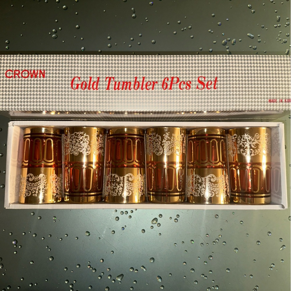 Crown Gold Tumbler 6Pcs Set - New